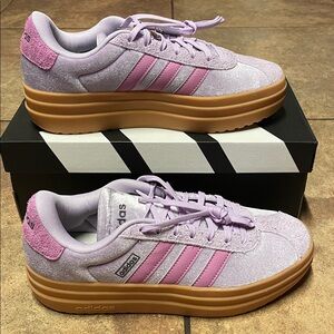 NEW Adidas Pastel Purple and Pink Platform Sneakers - size 8